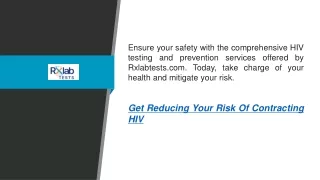 Get Reducing Your Risk Of Contracting Hiv  Rxlabtests.com