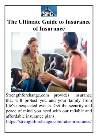 The Ultimate Guide to Insurance of Insurance