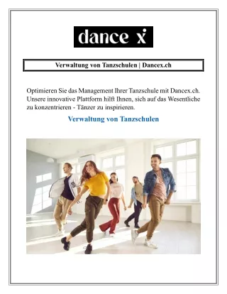 Verwaltung von Tanzschulen  Dancex.ch