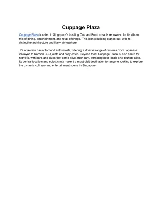 Cuppage Plaza