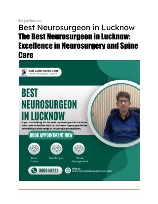 Best Neurosurgeon in Lucknow