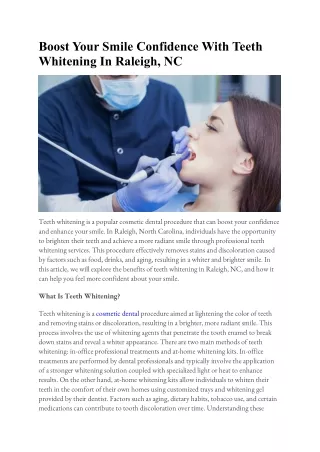 Teeth Whitening In Raleigh, NC