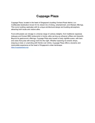 cuppage plaza