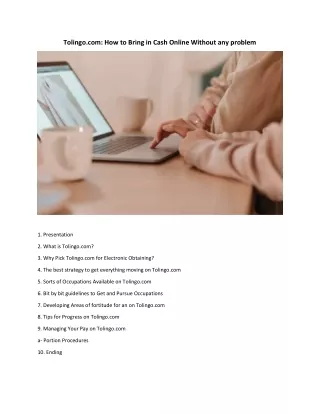 tolingo com how to bring in cash online without