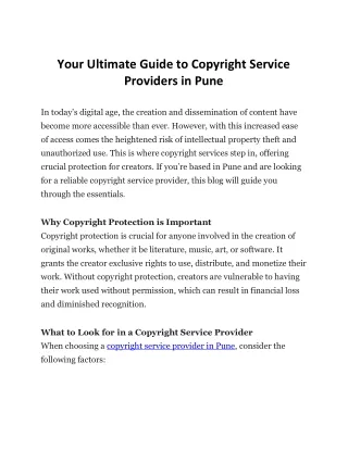 Your Ultimate Guide to Copyright Service Providers in Pune