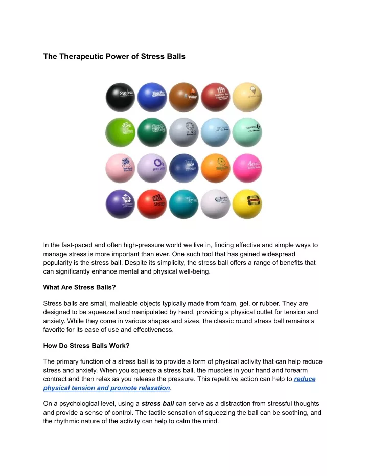 the therapeutic power of stress balls