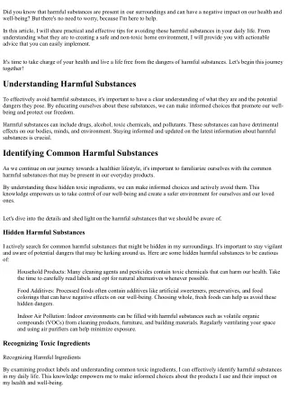 did you know that harmful substances are present