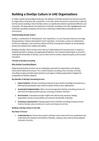 building a devops culture in uae organizations