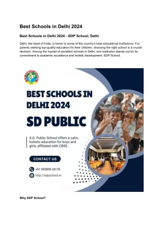 Best Schools in Delhi 2024