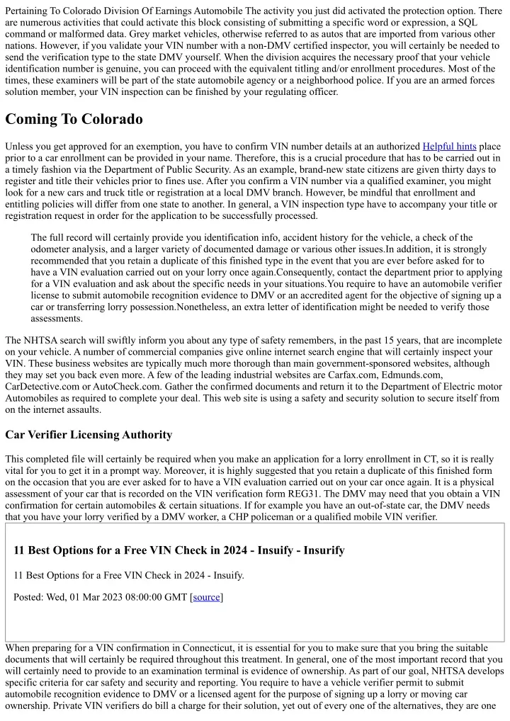 pertaining to colorado division of earnings