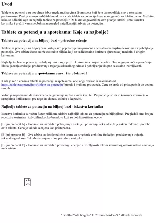Iskustva korisnika: Koje su najbolje tablete za potenciju?