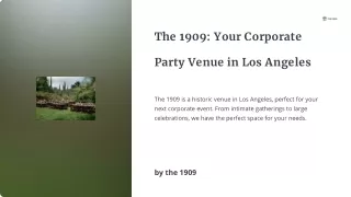 Corporate Party Venues in Los Angeles | Best Location for Gatherings