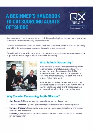 A Beginner's Handbook to Outsourcing Audits Offshore