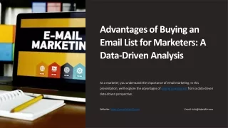 Advantages of Buying an Email List for Marketers A Data Driven Analysis