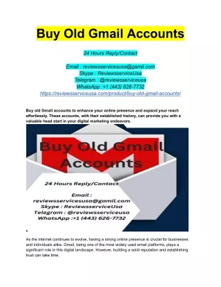 Buy Old Gmail Accounts