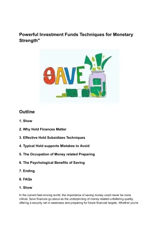 powerful investment funds techniques for monetary