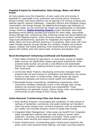 Global Greening Deserts Projects for Desalination_ Energy Storage and Hydrogen Production