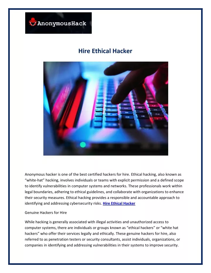 hire ethical hacker