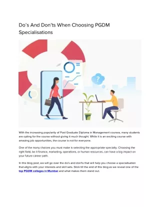 do s and don ts when choosing pgdm specialisations