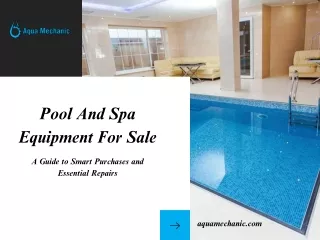 Pool And Spa Equipment For Sale