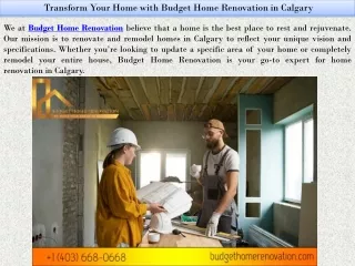 Transform Your Home with Budget Home Renovation in Calgary