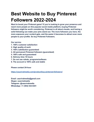 Best Website to Buy Pinterest Followers