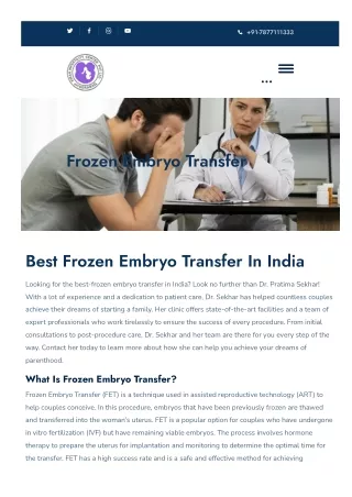 Frozen Embryo Transfer at Kiran Infertility Centre, India