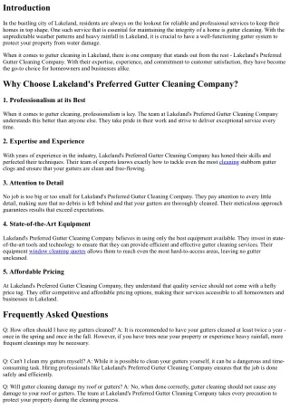 More About Lakeland's Preferred Gutter Cleaning Company
