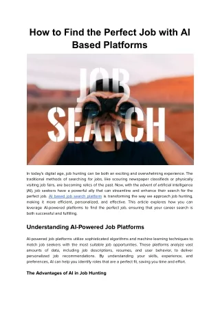 how to find the perfect job with ai based