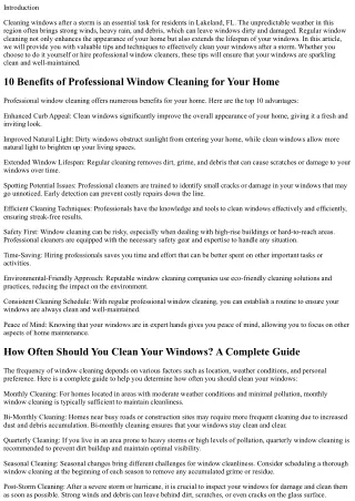 Cleaning Windows After a Storm: Essential Tips for Lakeland FL Residents