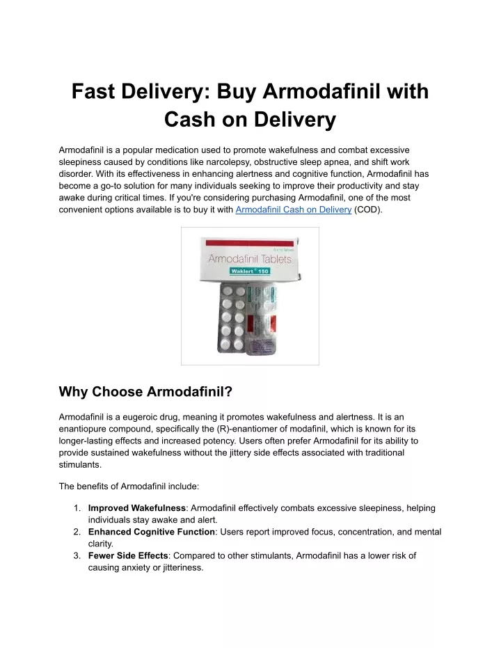 fast delivery buy armodafinil with cash