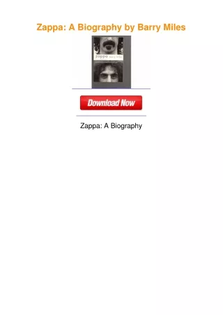 Zappa: A Biography by Barry Miles