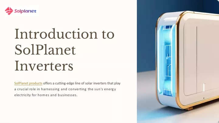 introduction to solplanet inverters