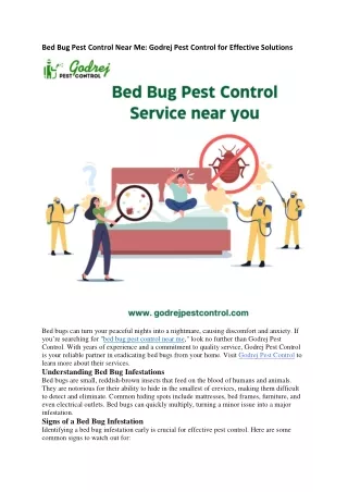 Bed Bug Pest Control Near Me