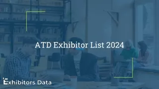 ATD Exhibitor List 2024