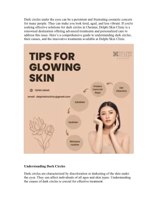 dark circles under the eyes can be a persistent