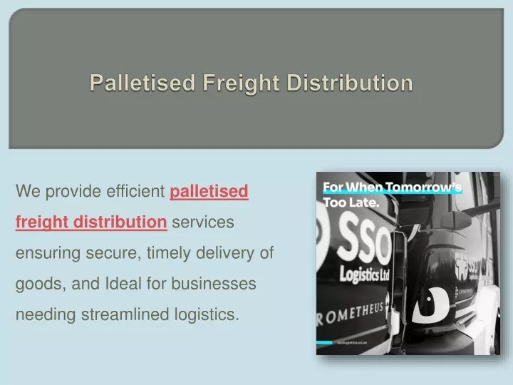 palletised freight distribution