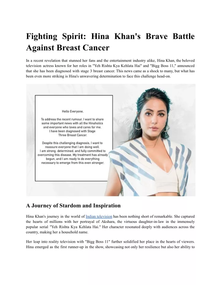 fighting spirit hina khan s brave battle against