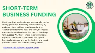 Short-Term Business Funding - Versa Business Systems.