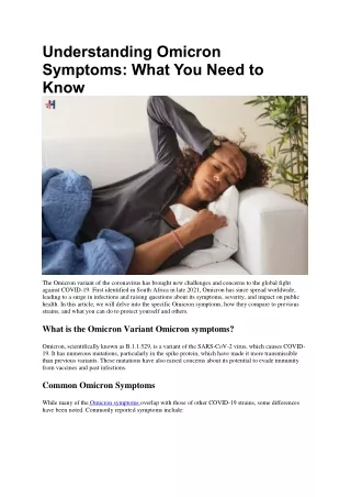 understanding omicron symptoms what you need