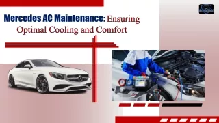 Mercedes AC Maintenance Ensuring Optimal Cooling and Comfort