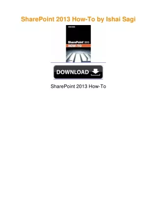 SharePoint 2013 How-To by Ishai Sagi