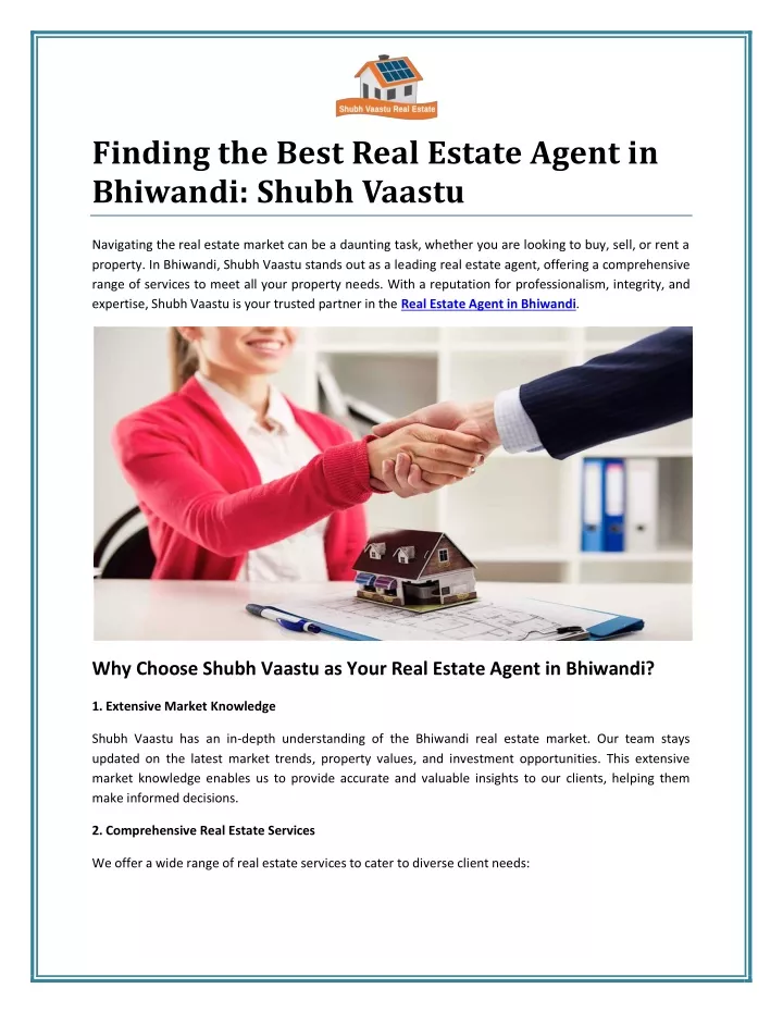 finding the best real estate agent in bhiwandi