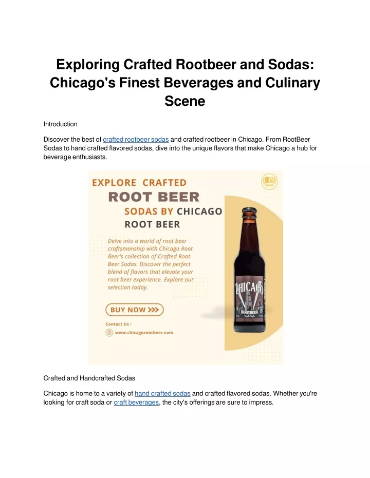 exploring crafted rootbeer and sodas chicago s finest beverages and culinary scene