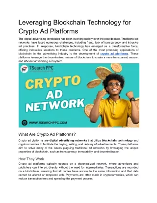 Leveraging Blockchain Technology for Crypto Ad Platforms