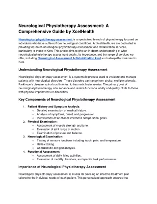 neurological physiotherapy assessment