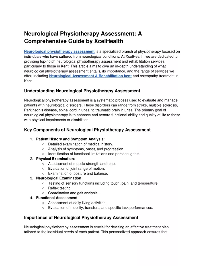 PPT - Neurological Physiotherapy Assessment_ A Comprehensive Guide by ...