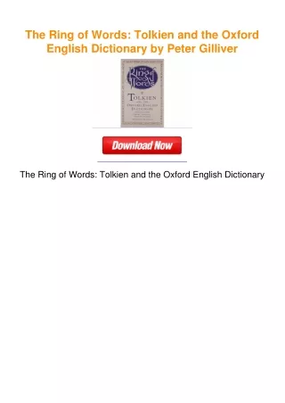 The Ring of Words: Tolkien and the Oxford English Dictionary by Peter