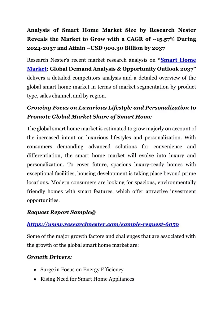 analysis of smart home market size by research