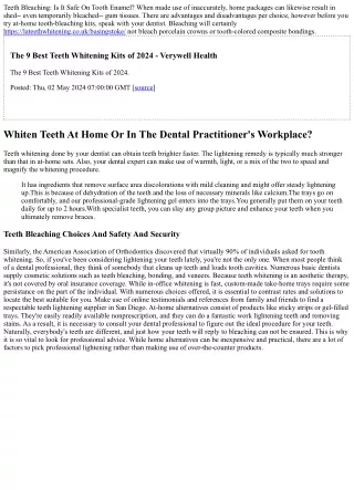 teeth bleaching is it safe on tooth enamel when